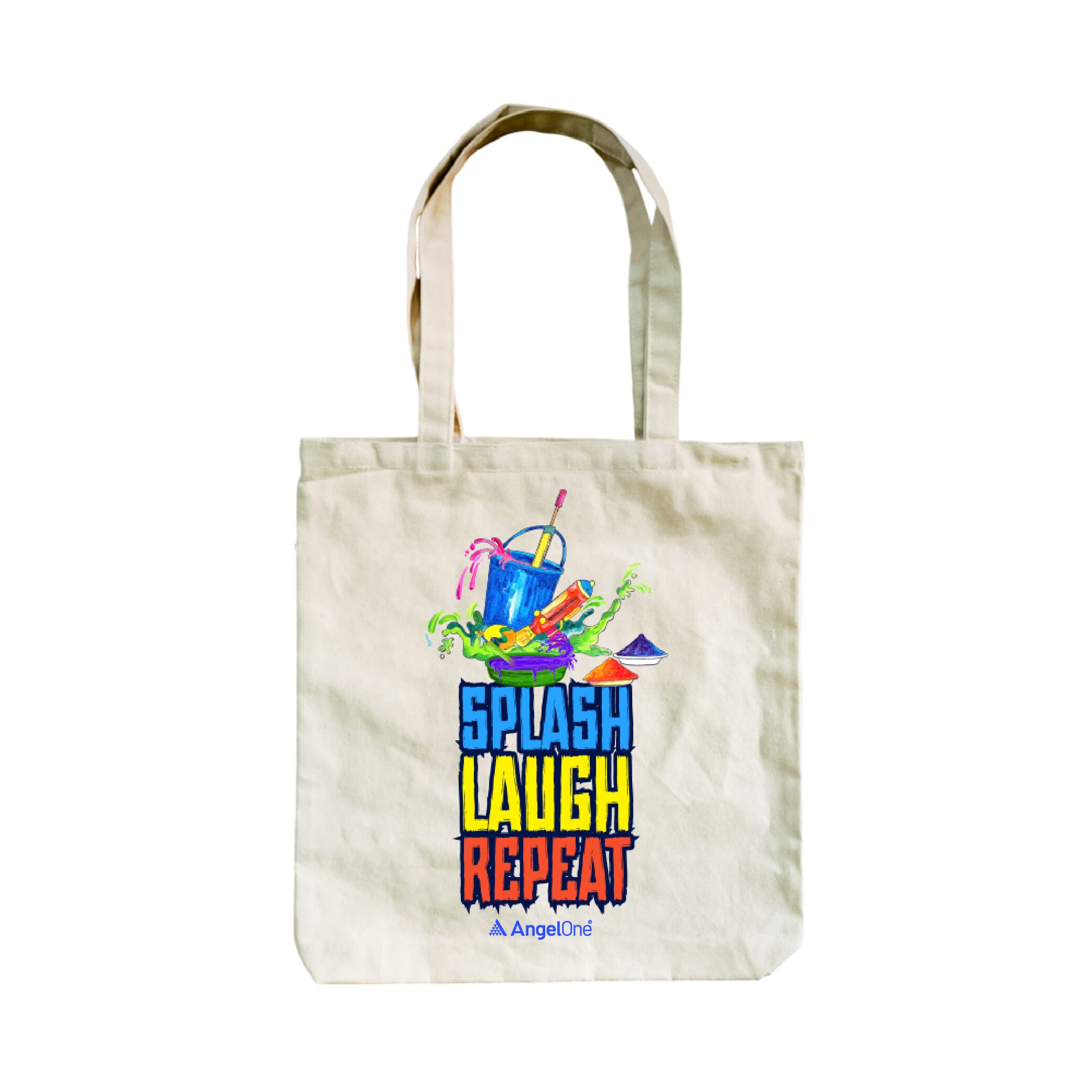 Splash Laugh Repeat Totebag(12W , 14H)- White